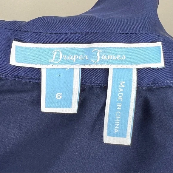 Draper James June Floral Lace Short Sleeve Dress Blue Teal Navy Sz 6 - Picture 13 of 15